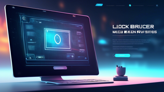 Create an image of a futuristic computer screen displaying a sleek, modern web browser interface. The interface should highlight key features such as a Private Mode icon, an Ad Blocker button, a Tracking Protection shield, and Encrypted Browsing indicators. The background should include visual elements like locks and shields to emphasize security and privacy. The setting should be clean and minimalistic, with soft lighting that gives it a high-tech feel.