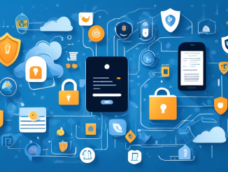 Create an image that visually represents Top-Rated Best Online Privacy Protection Services for 2023. The image should feature modern security icons such as shield symbols, padlocks, and fingerprint scanners. Include a digital device like a smartphone or laptop displaying a secure login screen. Surround the device with graphical elements like encrypted data streams and secure cloud services logos. Incorporate a subtle futuristic theme with a clean and professional design to convey trust and cutting-edge technology.