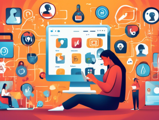 Create a digital illustration depicting a person surrounded by icons of common online activities, with warning symbols next to actions such as sharing passwords, using public Wi-Fi without protection, clicking on unknown links, neglecting software updates, and sharing personal information on social media. The scene should emphasize the importance of online privacy through visual cues and a secure, tech-savvy environment.